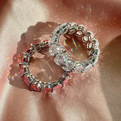 [Lumi Jewelry]Dainty Elongated Cushion Cut Tennis Ring