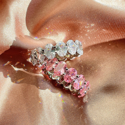 [Lumi Jewelry]Dainty Elongated Cushion Cut Tennis Ring