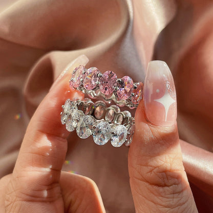 [Lumi Jewelry]Dainty Elongated Cushion Cut Tennis Ring