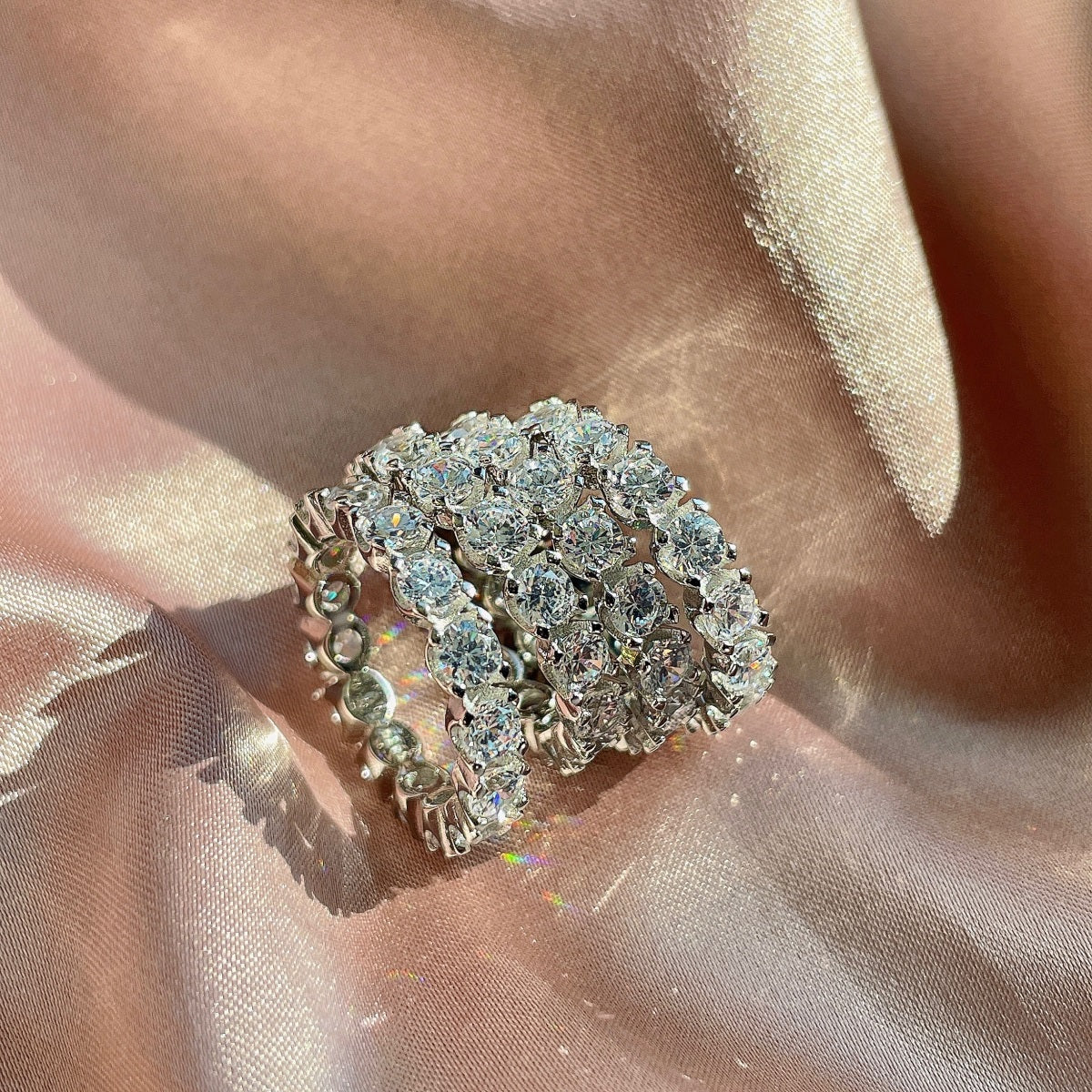 [Lumi Jewelry]Eternity Round Cut Tennis Ring