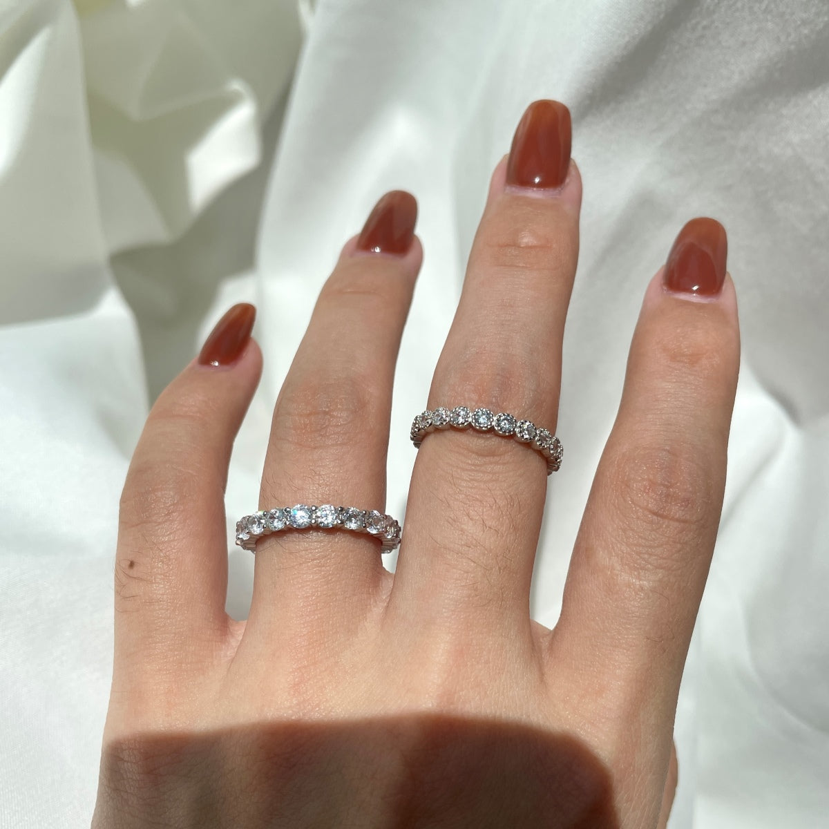[Lumi Jewelry]Sparkling Round Cut Tennis Ring
