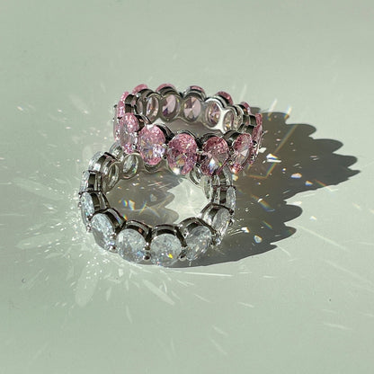 [Lumi Jewelry]Dainty Elongated Cushion Cut Tennis Ring