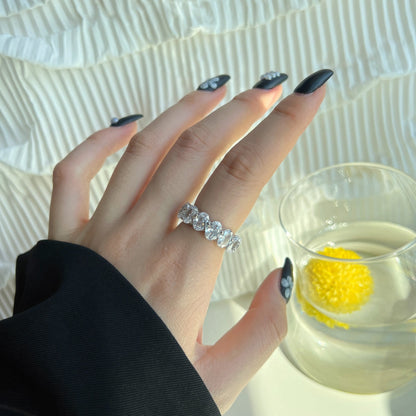 [Lumi Jewelry]Dainty Elongated Cushion Cut Tennis Ring
