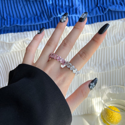 [Lumi Jewelry]Dainty Elongated Cushion Cut Tennis Ring