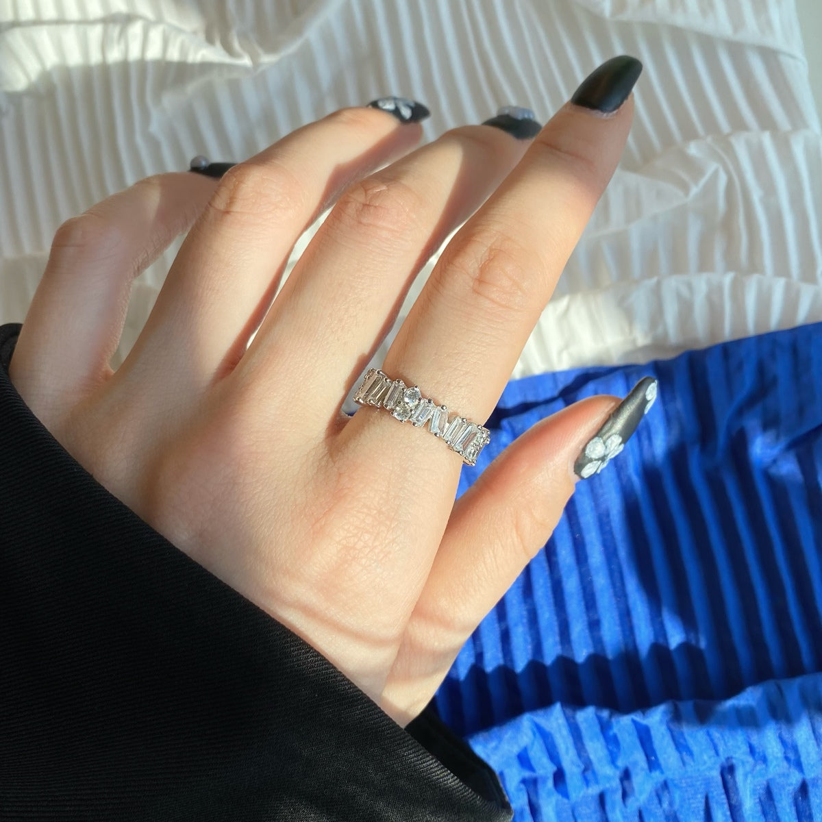 [Lumi Jewelry]Delicate Multi Shape Tennis Ring