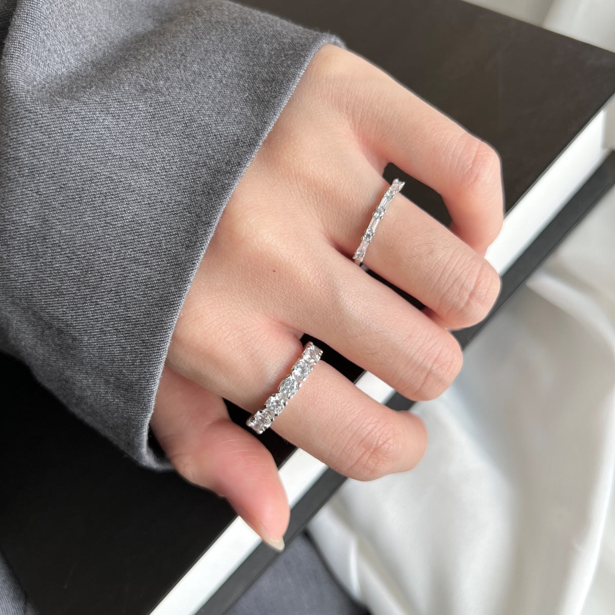 [Lumi Jewelry]Eternity Round Cut Tennis Ring