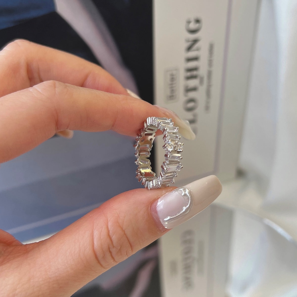 [Lumi Jewelry]Delicate Multi Shape Tennis Ring