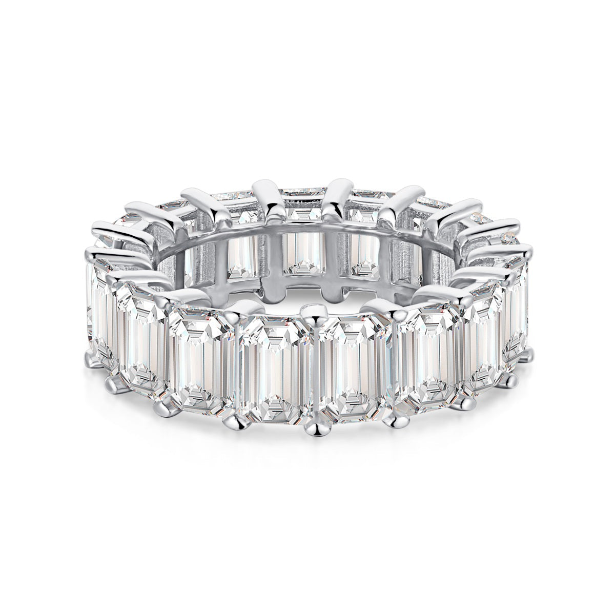 [Lumi Jewelry]0.75 Carat Elegant Emerald Cut Tennis Ring