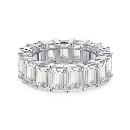 [Lumi Jewelry]0.75 Carat Elegant Emerald Cut Tennis Ring