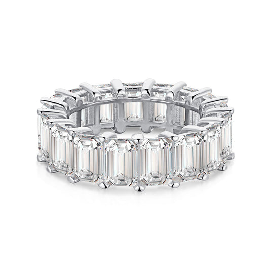 [Lumi Jewelry]0.75 Carat Elegant Emerald Cut Tennis Ring