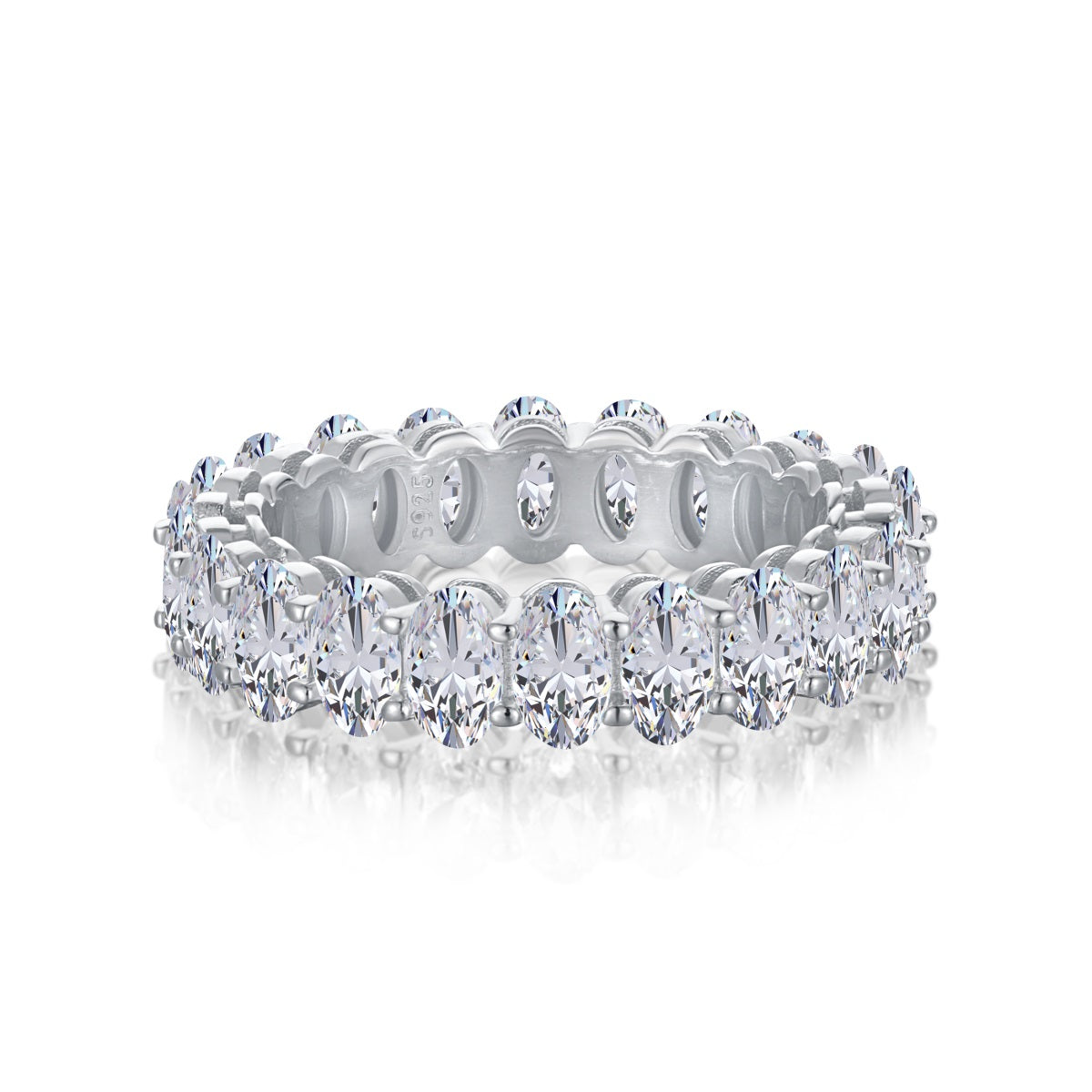 [Lumi Jewelry]Ornate Oval Cut Tennis Ring
