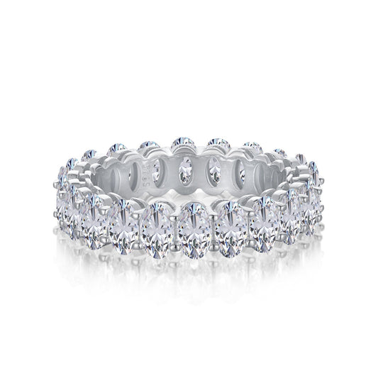 [Lumi Jewelry]Ornate Oval Cut Tennis Ring