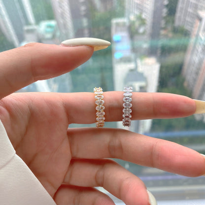 [Lumi Jewelry]Ornate Oval Cut Tennis Ring