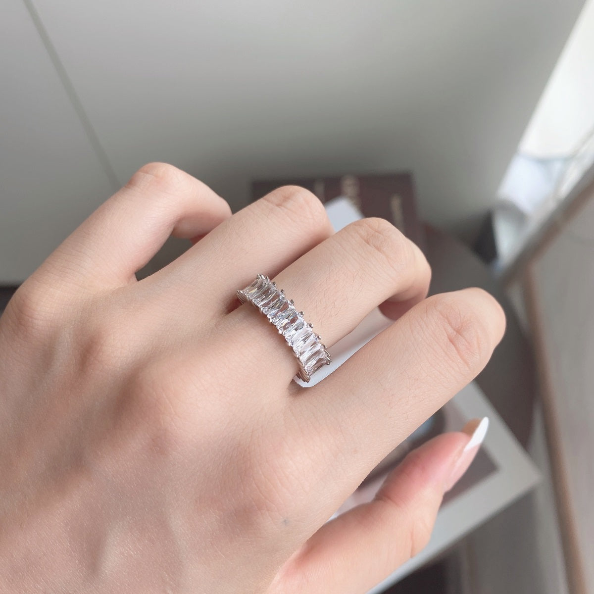 [Lumi Jewelry]Unique Colorful Radiant Cut RIng