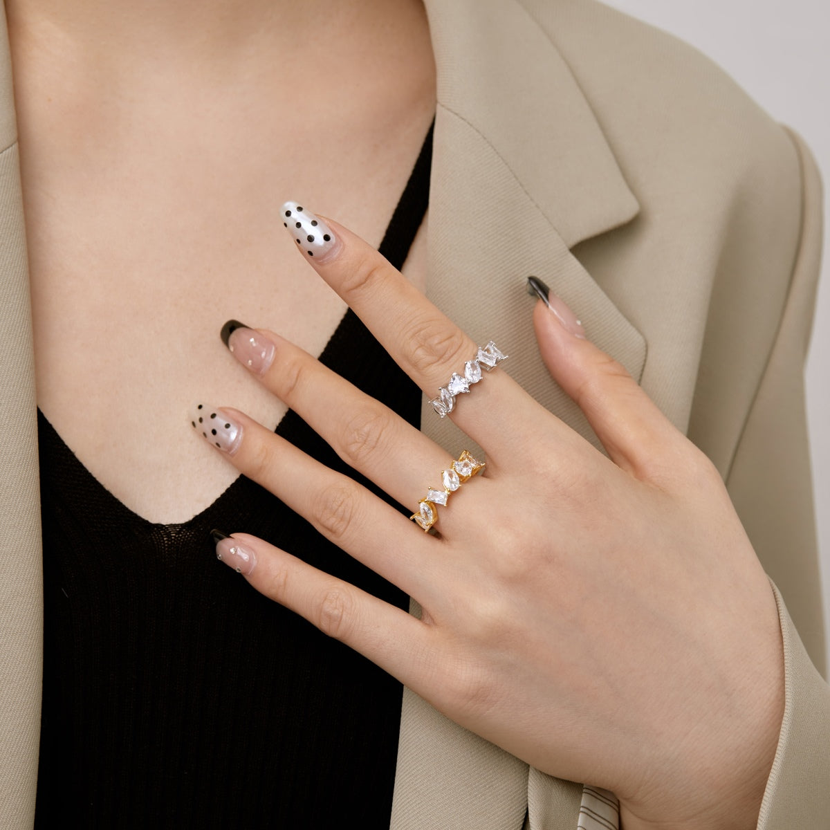 [Lumi Jewelry]Delicate Multi Cut Ring