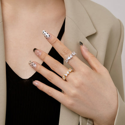 [Lumi Jewelry]Delicate Multi Cut Ring