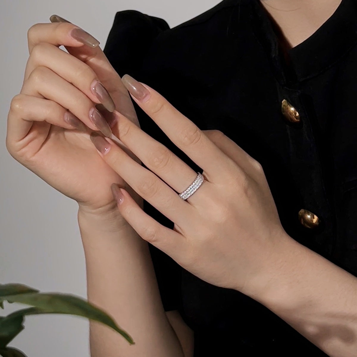 [Lumi Jewelry]Dainty Round Cut Tennis Ring