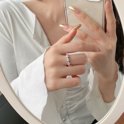 [Lumi Jewelry]Exquisite Pear Cut Tennis Ring