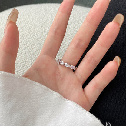 [Lumi Jewelry]Exquisite Pear Cut Tennis Ring