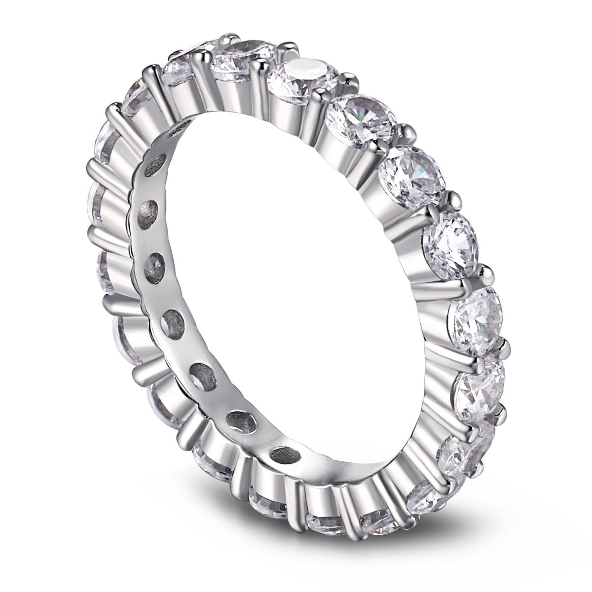 [Lumi Jewelry]Sparkling Round Cut Tennis Ring