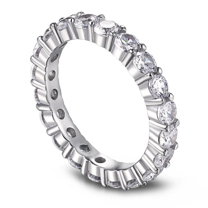 [Lumi Jewelry]Sparkling Round Cut Tennis Ring