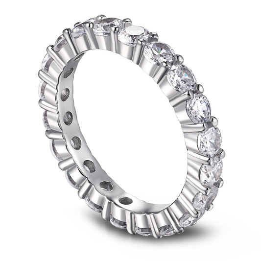 [Lumi Jewelry]Sparkling Round Cut Tennis Ring