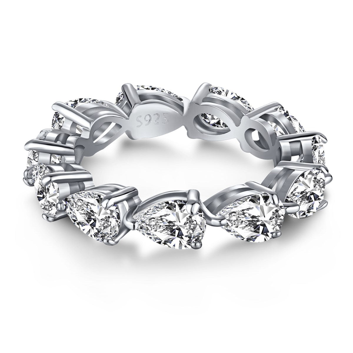 [Lumi Jewelry]Exquisite Pear Cut Tennis Ring
