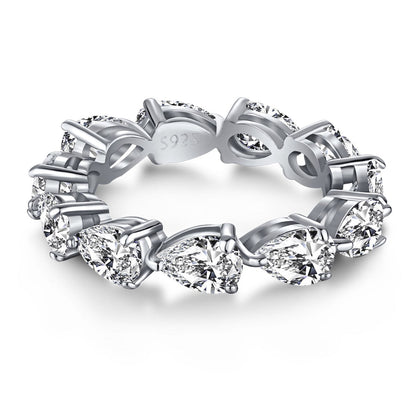 [Lumi Jewelry]Exquisite Pear Cut Tennis Ring