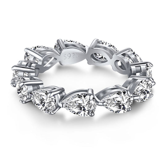 [Lumi Jewelry]Exquisite Pear Cut Tennis Ring