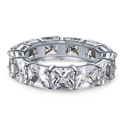 [Lumi Jewelry]Elegant Princess Cut Tennis Ring