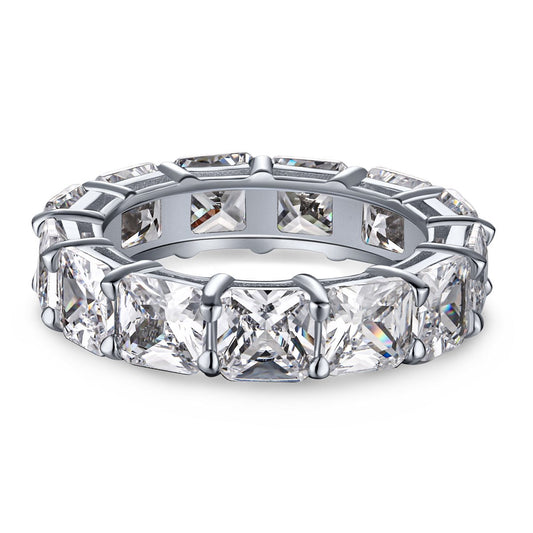 [Lumi Jewelry]Elegant Princess Cut Tennis Ring