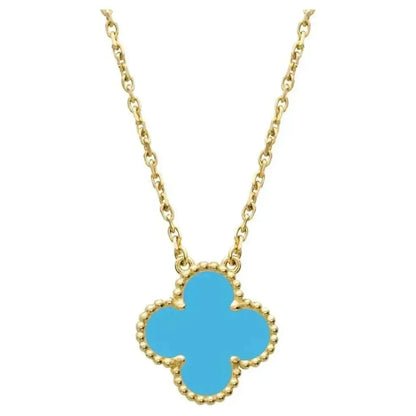 [Lumi Jewelry]CLOVER 15MM VINTAGE TURQUOISE NECKLACE