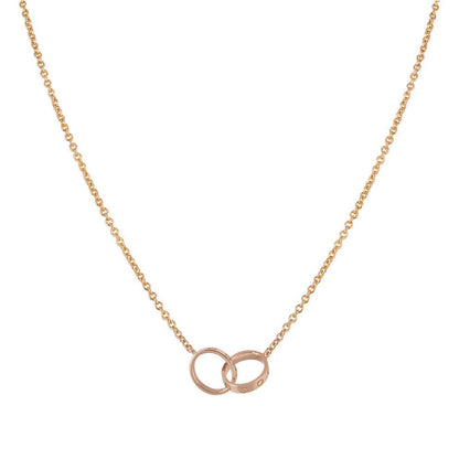 [Lumi Jewelry]LOVE NECKLACE DOUBLE RING PINK GOLD