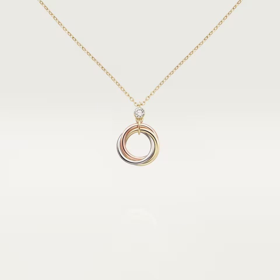 [Lumi Jewelry]TRINITY  NECKLACE 1 DIAMOND