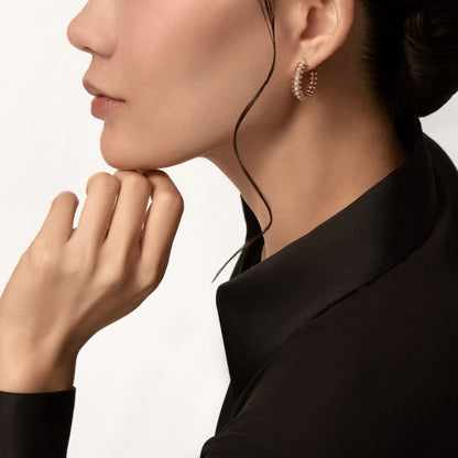 [Lumi Jewelry]CLASH 6.4MM FULL DIAMOND SMALL EARRINGS