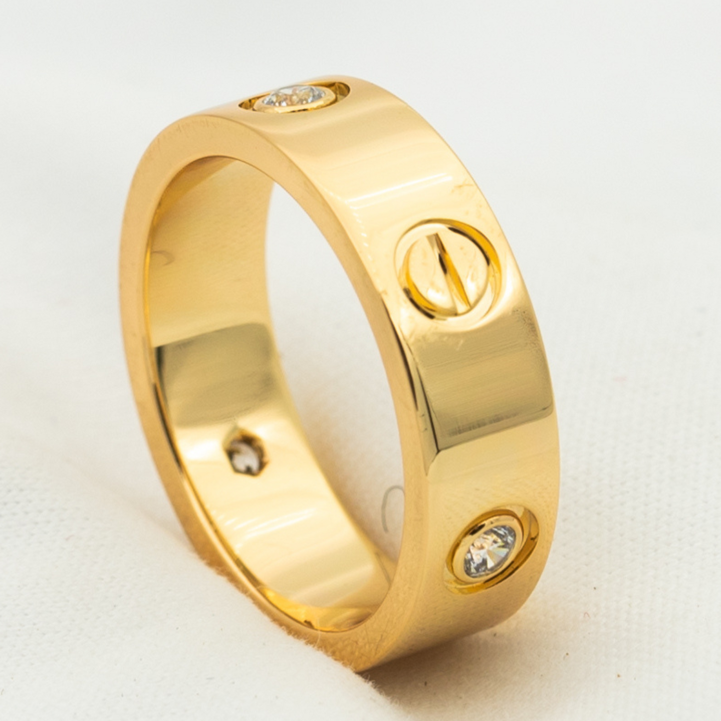 [Lumi Jewelry]LOVE RING 5.5MM 3 DIAMONDS PINK GOLD