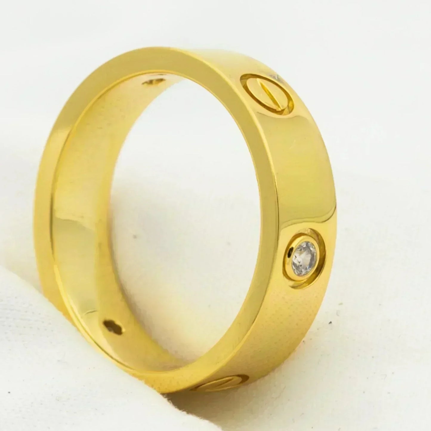 [Lumi Jewelry]LOVE RING 5.5MM 3 DIAMONDS GOLD