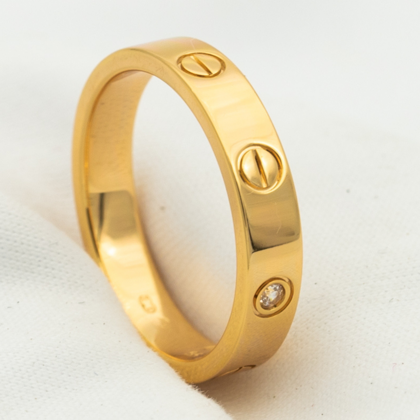 [Lumi Jewelry]LOVE RING 4MM 1 DIAMOND PINK GOLD