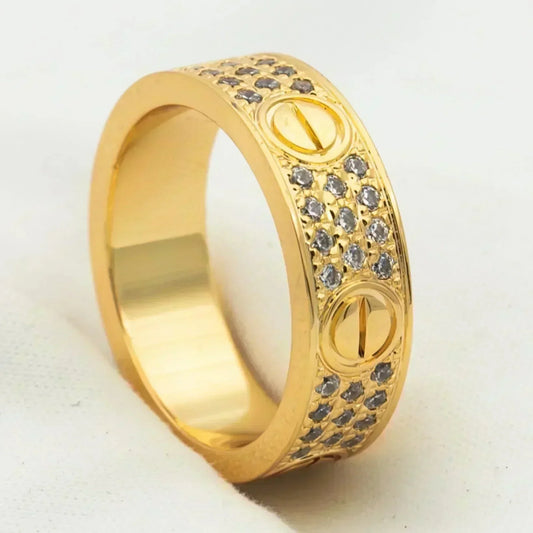 [Lumi Jewelry]LOVE RING 5.5MM DIAMONDS PAVED