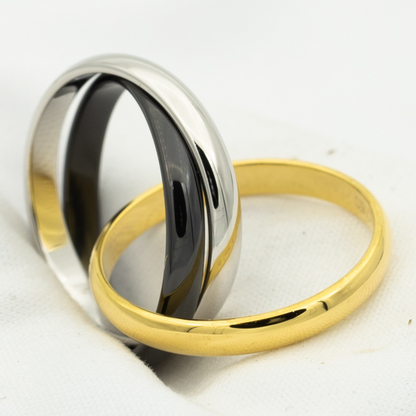[Lumi Jewelry]TRINITY RING BLACK GOLD SILVER