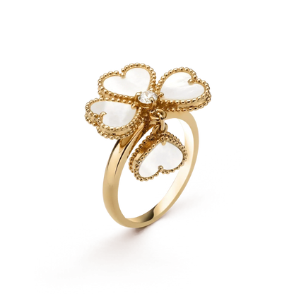 [Lumi Jewelry]SWEET CLOVER WHITE MOP RING