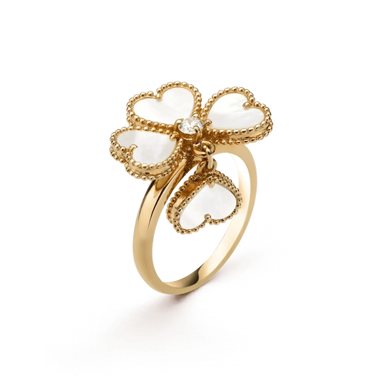 [Lumi Jewelry]SWEET CLOVER WHITE MOP RING