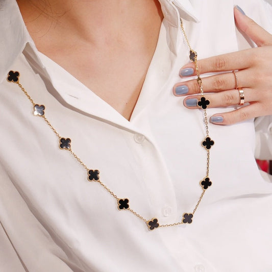 [Lumi Jewelry]CLOVER 20 MOTIFS ONYX ROSE GOLD