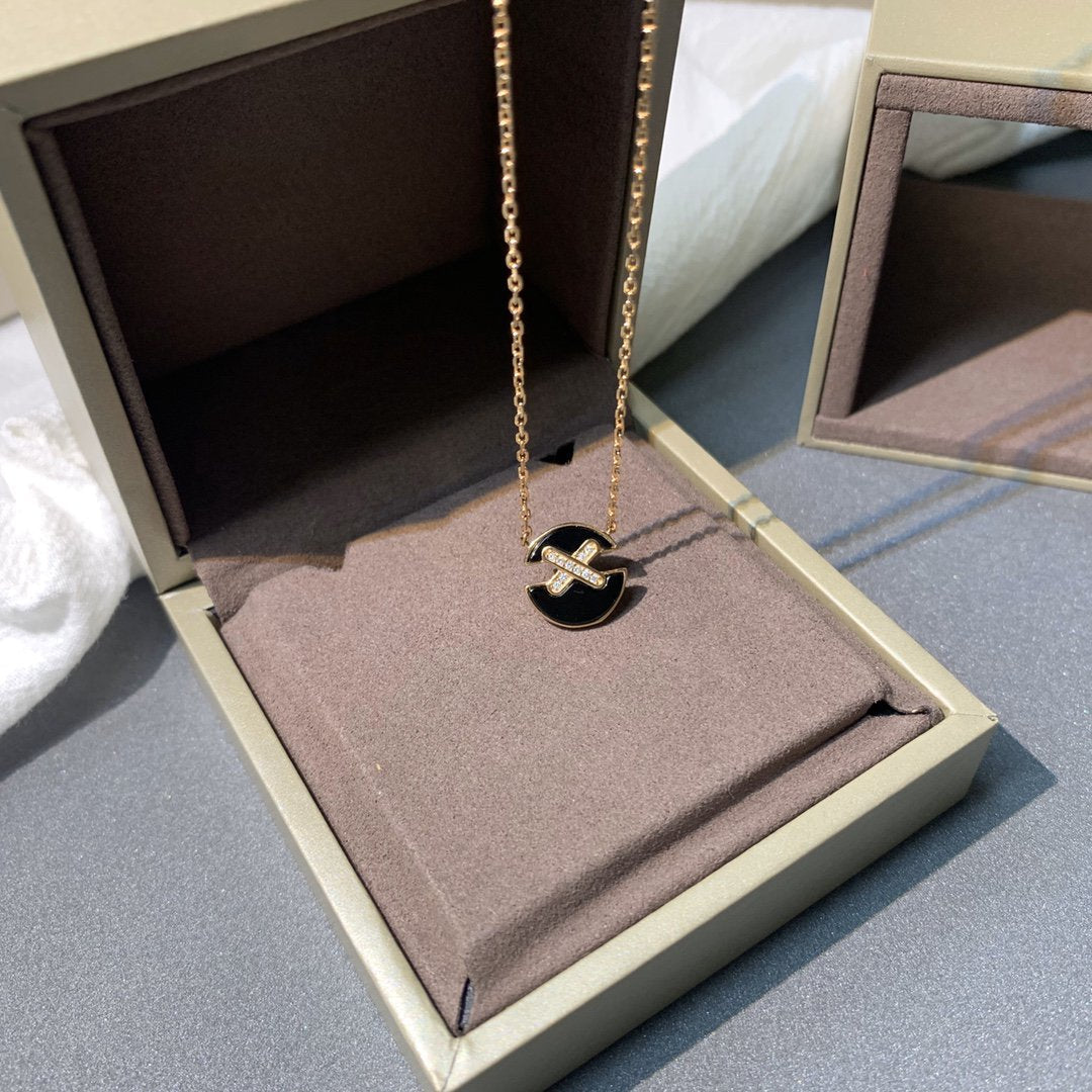 [Lumi Jewelry]JEUX DE PINK GOLD DIAMOND NECKLACE