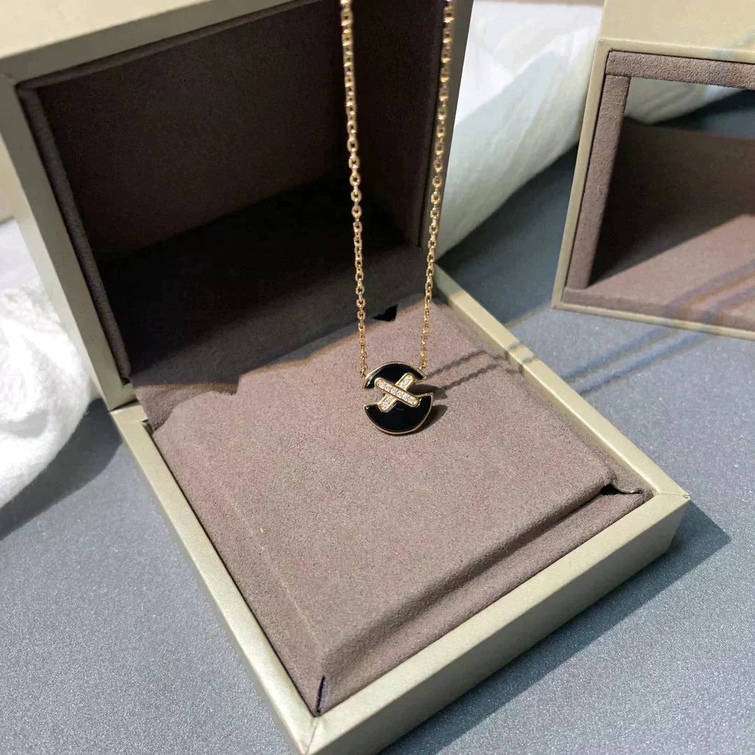 [Lumi Jewelry]JEUX DE ROSE GOLD DIAMOND NECKLACE