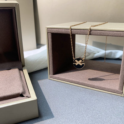 [Lumi Jewelry]JEUX DE PINK GOLD DIAMOND NECKLACE