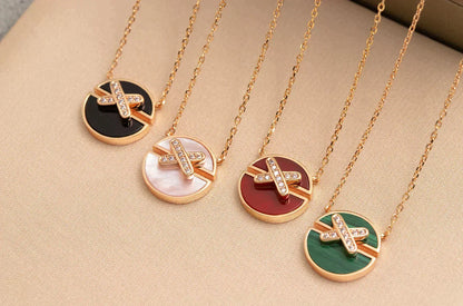 [Lumi Jewelry]JEUX DE ROSE GOLD DIAMOND NECKLACE