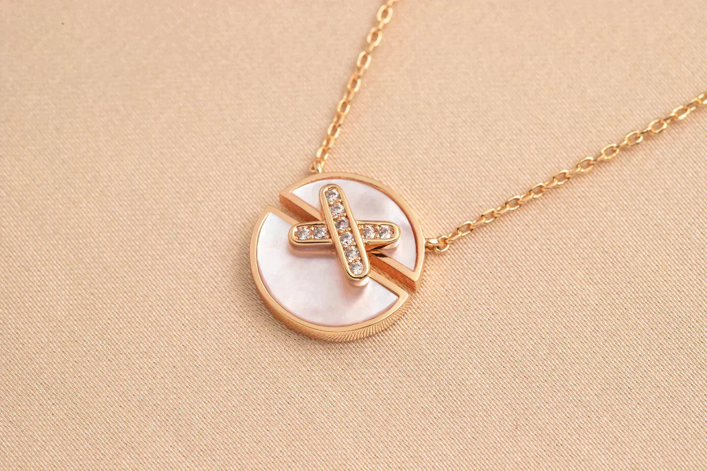 [Lumi Jewelry]JEUX DE ROSE GOLD DIAMOND NECKLACE