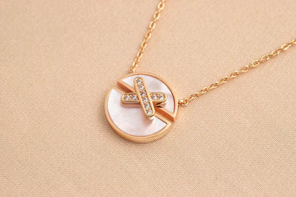 [Lumi Jewelry]JEUX DE ROSE GOLD DIAMOND NECKLACE