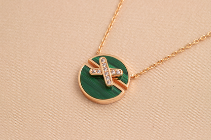 [Lumi Jewelry]JEUX DE PINK GOLD DIAMOND NECKLACE